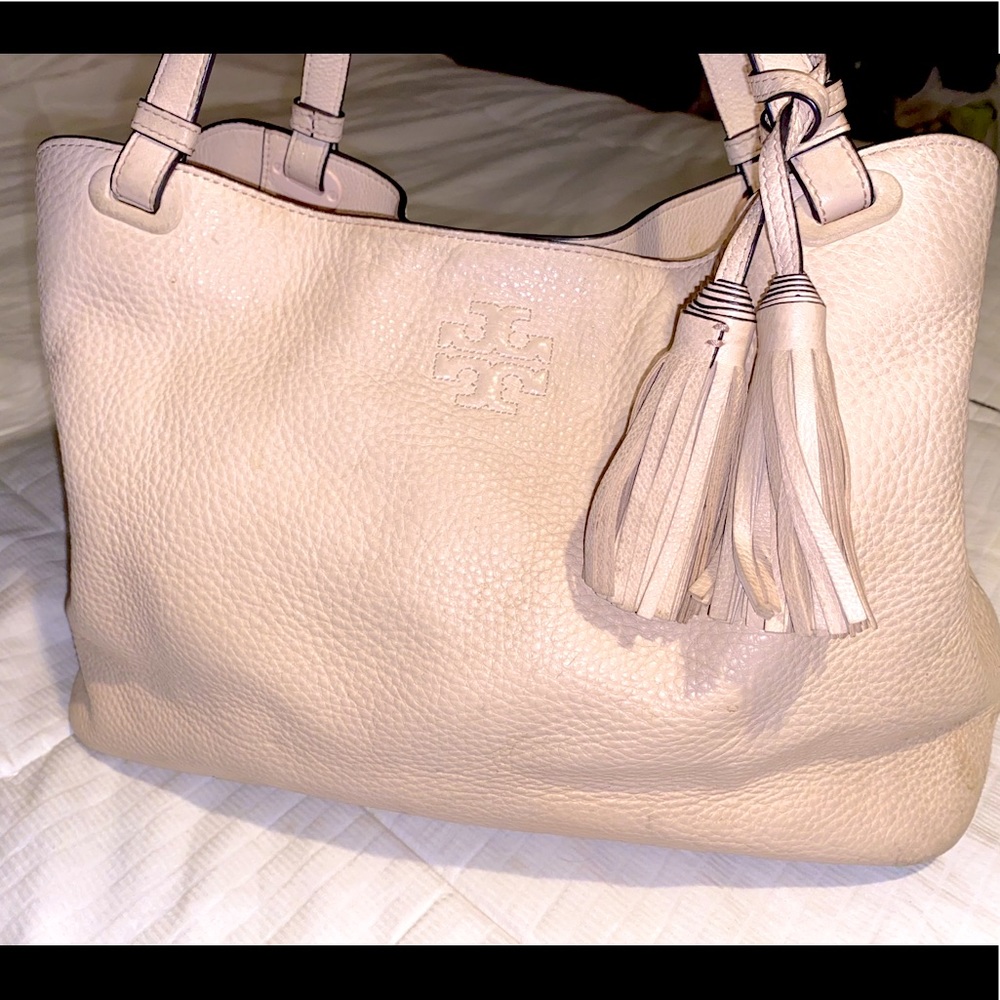 Authentic Tory Burch leather tote with tassels - Picture 4 of 5